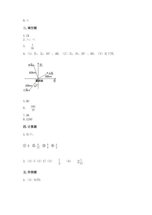 人教版六年级上册数学期中考试试卷有解析答案.docx