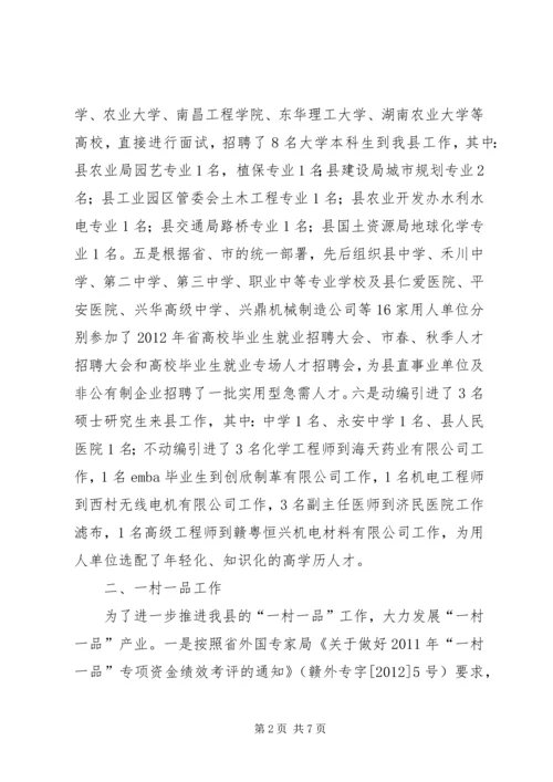 人保局人才交流工作总结范文.docx