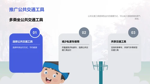 倡导绿色出行PPT模板