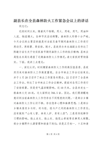 副县长在全县森林防火工作紧急会议上的讲话.docx