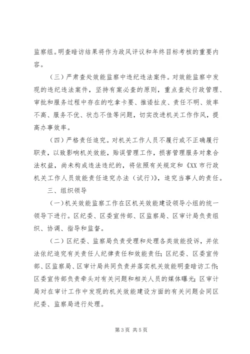 机关效能建设工作计划监察工作方案 (3).docx