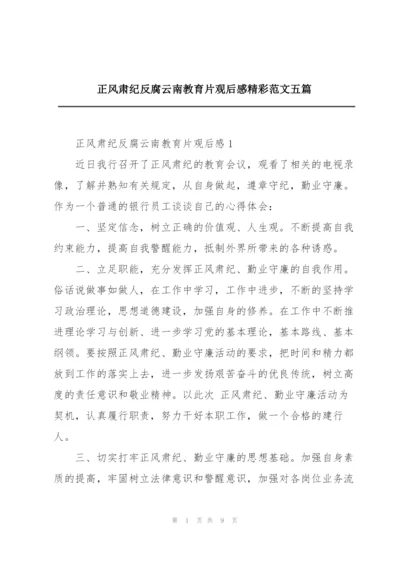 正风肃纪反腐云南教育片观后感精彩范文五篇.docx
