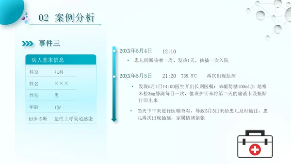 蓝色流线行简约风护理警示教育PPT模板