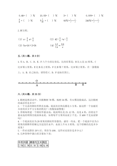 小学六年级数学期末自测题精品【典型题】.docx