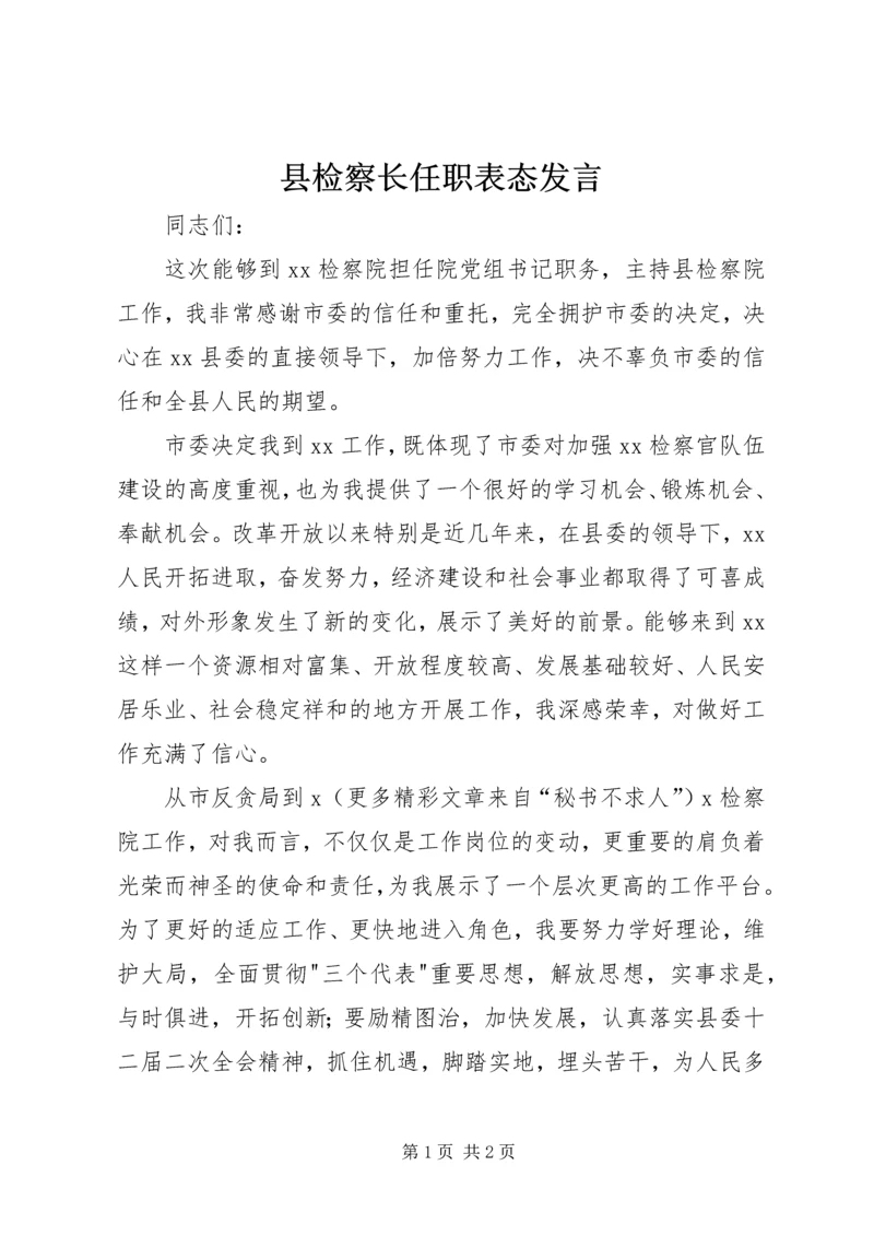 县检察长任职表态发言 (2).docx