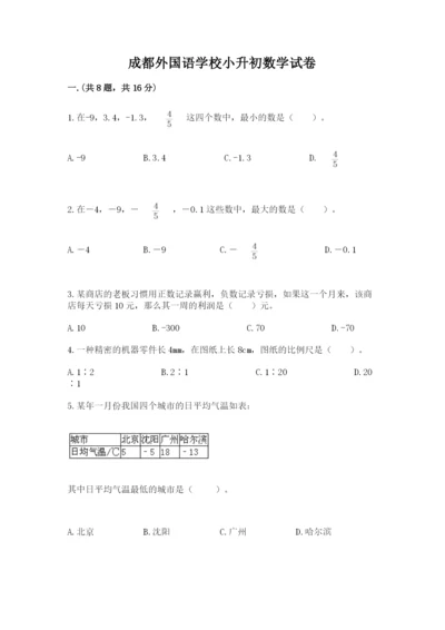成都外国语学校小升初数学试卷及完整答案【全国通用】.docx