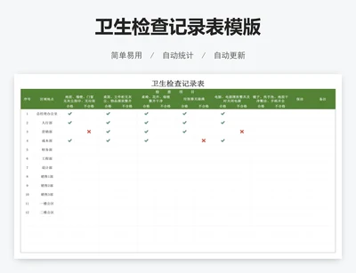 卫生检查记录表模版