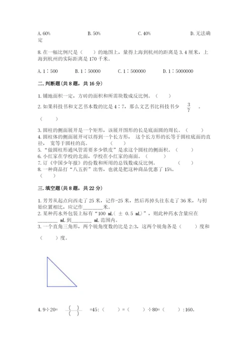 北师大版小学数学六年级下册期末检测试题审定版.docx