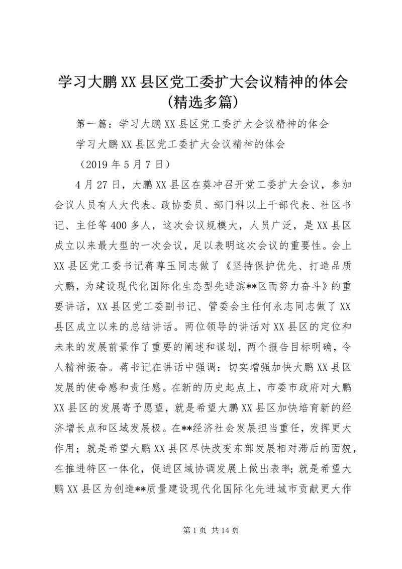 学习大鹏XX县区党工委扩大会议精神的体会(精选多篇).docx