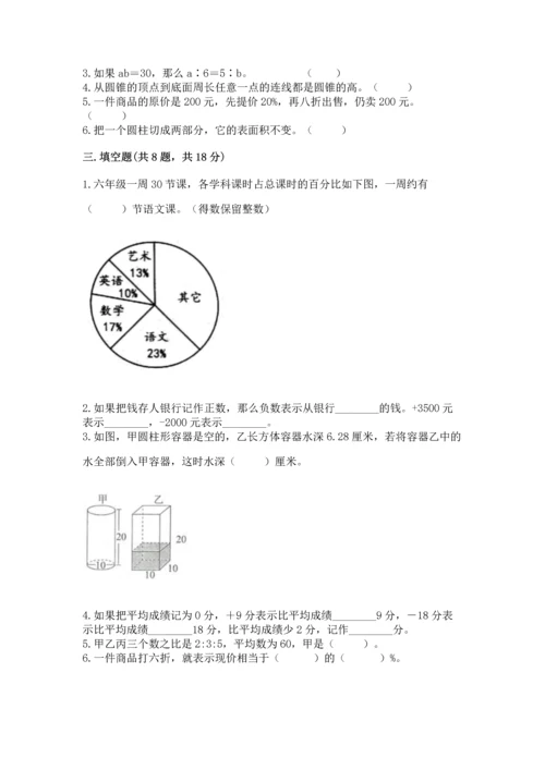 人教版六年级下册数学期末测试卷及一套参考答案.docx