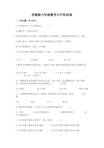 苏教版六年级数学小升初试卷含答案（研优卷）.docx