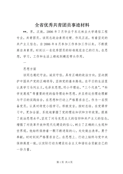 全省优秀共青团员事迹材料 (2).docx