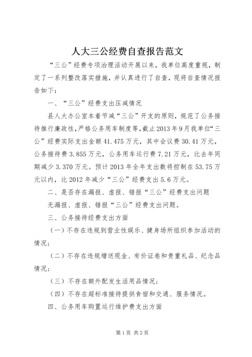 人大三公经费自查报告范文.docx