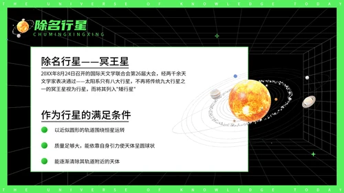 今日知识宇宙探秘太空3D宇航员PPT模板