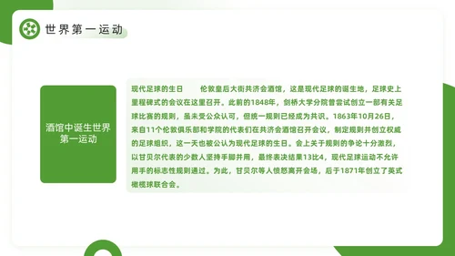 绿色简约风欢迎走进足球世界PPT模板