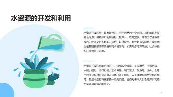 蓝色现代珍惜水资源培训PPT