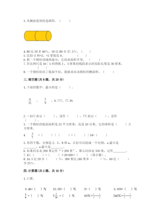 人教版六年级下册数学期末测试卷（各地真题）.docx