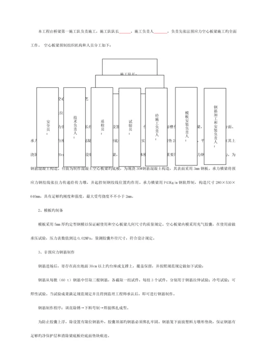 先张法预应力混凝土空心板施工技术方案模板.docx