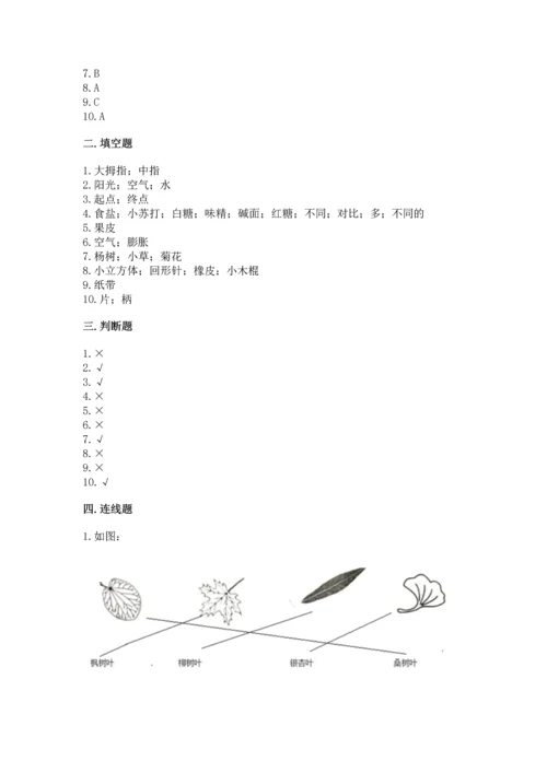 教科版一年级上册科学期末测试卷【精华版】.docx