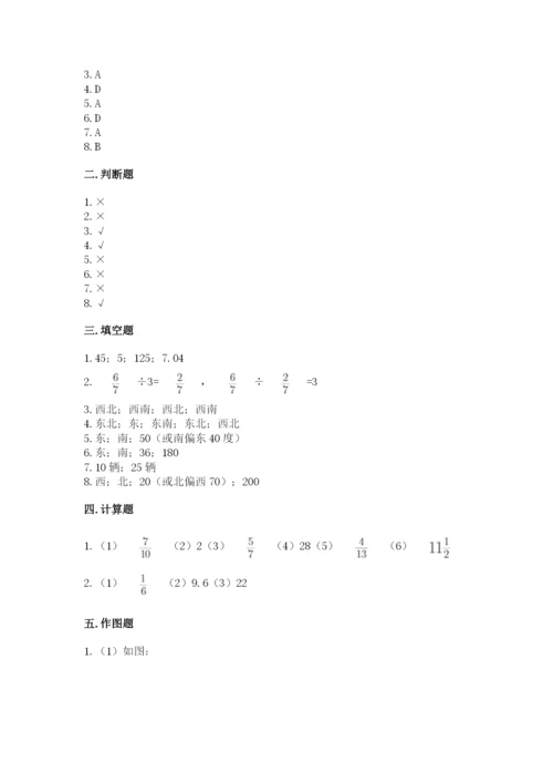 人教版六年级上册数学期中考试试卷【完整版】.docx