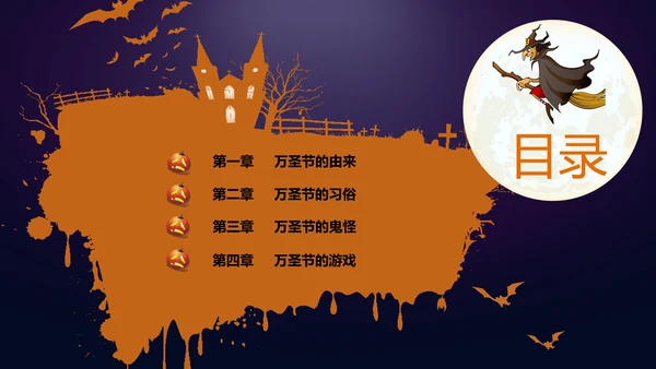 恐怖的万圣节PPT模板