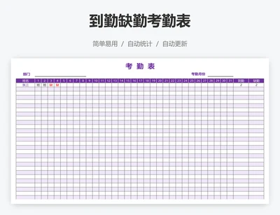 到勤缺勤考勤表