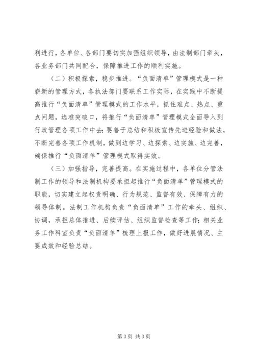 负面清单管理模式实施方案.docx