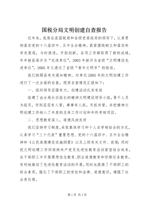 国税分局文明创建自查报告 (2).docx