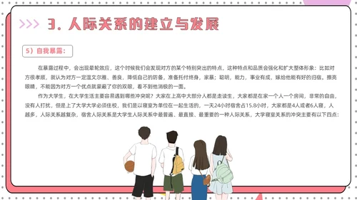 红色简约风大学生人际关系的提升认识你真好主题班会