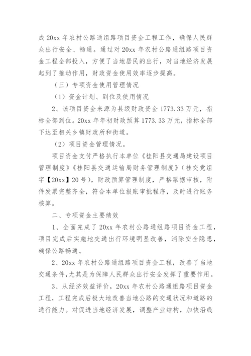 农村公路绩效评价报告.docx