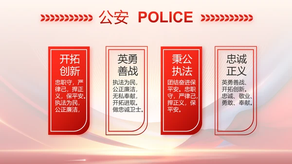 红色大气公安警察工作总结汇报PPT