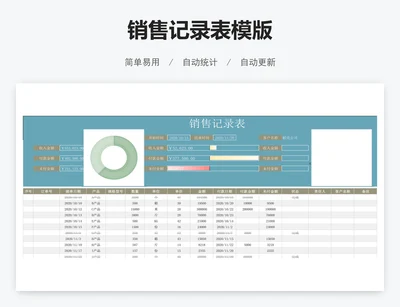 销售记录表模版