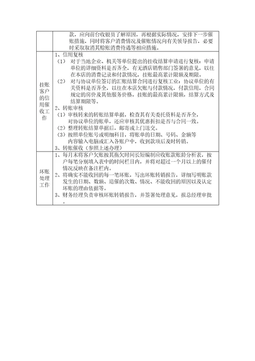 酒店信用催帐工作规范