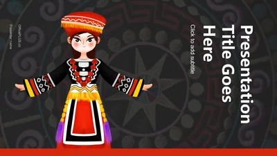 红色插画风壮族介绍PPT主题