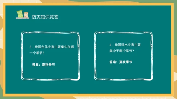 防震减灾绿色清新黑板风卡通儿童512全国防灾减灾日汶川地震十五周年