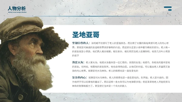 蓝色商务风【老人与海】读书分享ppt模板