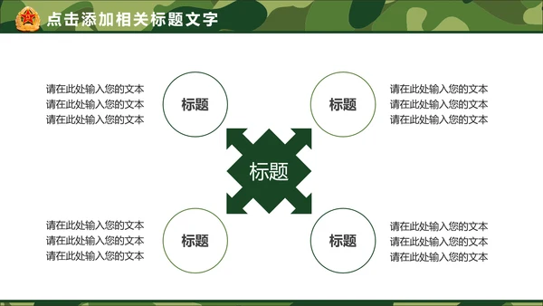迷彩八一军队国防部队建设PPT模板