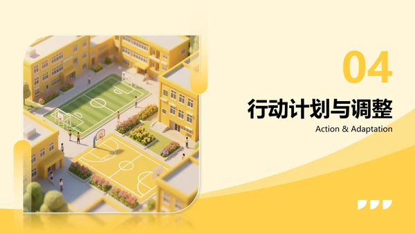 黄色3D校园场景插画风大学生职业规划PPT模板