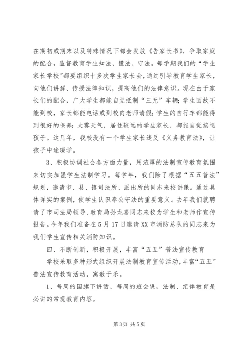 五五普法检查汇报材料.docx