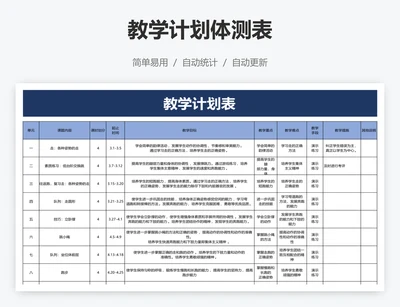 教学计划体测表