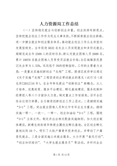 人力资源局工作总结精编.docx