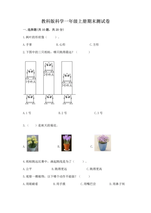 教科版科学一年级上册期末测试卷word版.docx