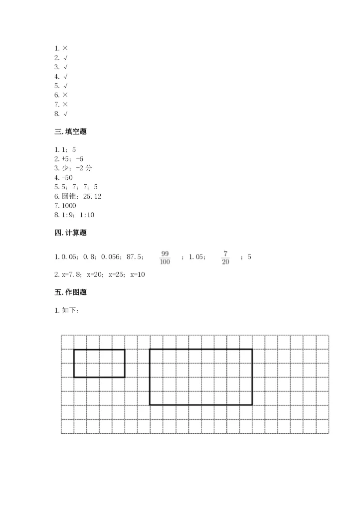六年级下册数学期末测试卷带答案（突破训练）.docx