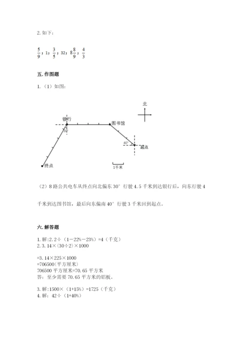 人教版小学六年级上册数学期末测试卷含答案【最新】.docx