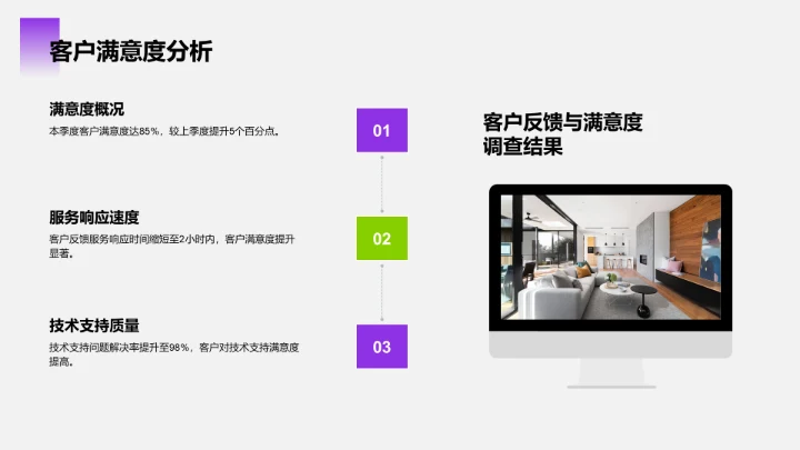 紫色商务风IT互联网工作总结汇报PPT模板