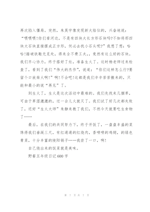 野餐五年级日记600字5篇.docx