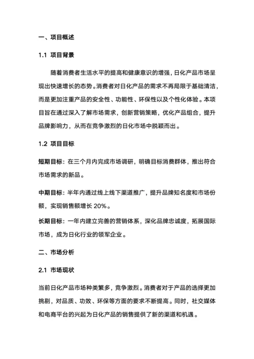 日化产品营销项目策划书