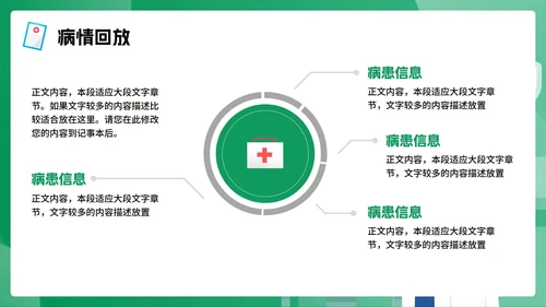 绿色渐变插画风医疗行业病例分析汇报PPT模板