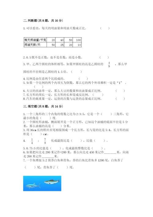 小升初六年级期末测试卷带答案.docx