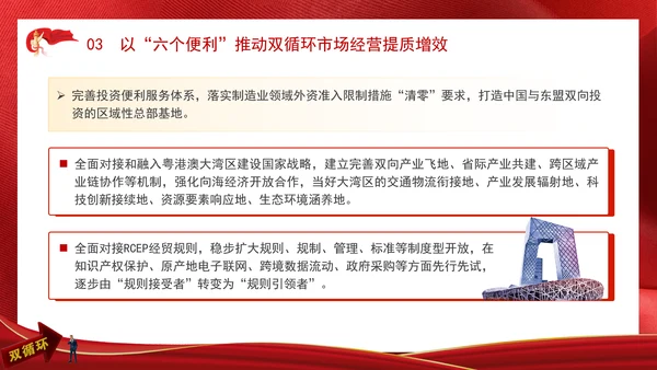 持续扩大对内对外开放打造国内国际双循环市场经营便利地专题党课PPT